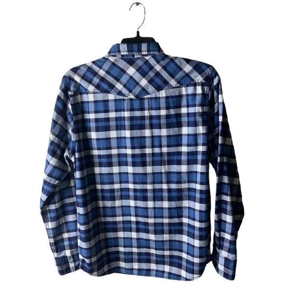 Flag & Anthem Flannel Plaid Shirt Mens M Long Sleeve Chest Pocket Button Preppy - Picture 5 of 11